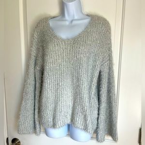 Altar’d State Silver Fuzzy Tinsel Sweater